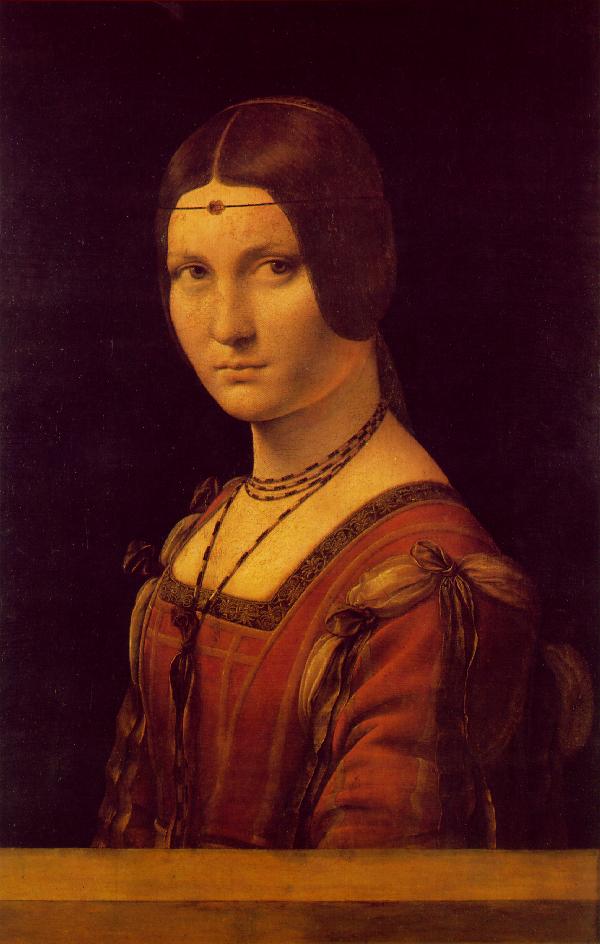 La Belle Ferronniere by Leonardo da Vinci, oil on walnut panel, c. 1490-1497, Musee du Louvre, Paris