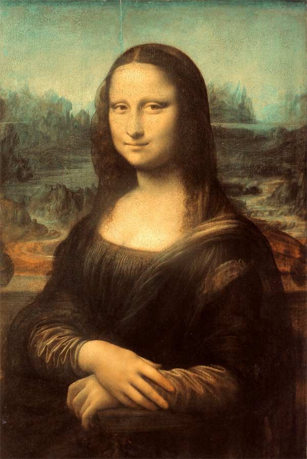 Mona Lisa by Leonardo da Vinci, oil on poplar panel, c. 1503–1519, Musée du Louvre, Paris