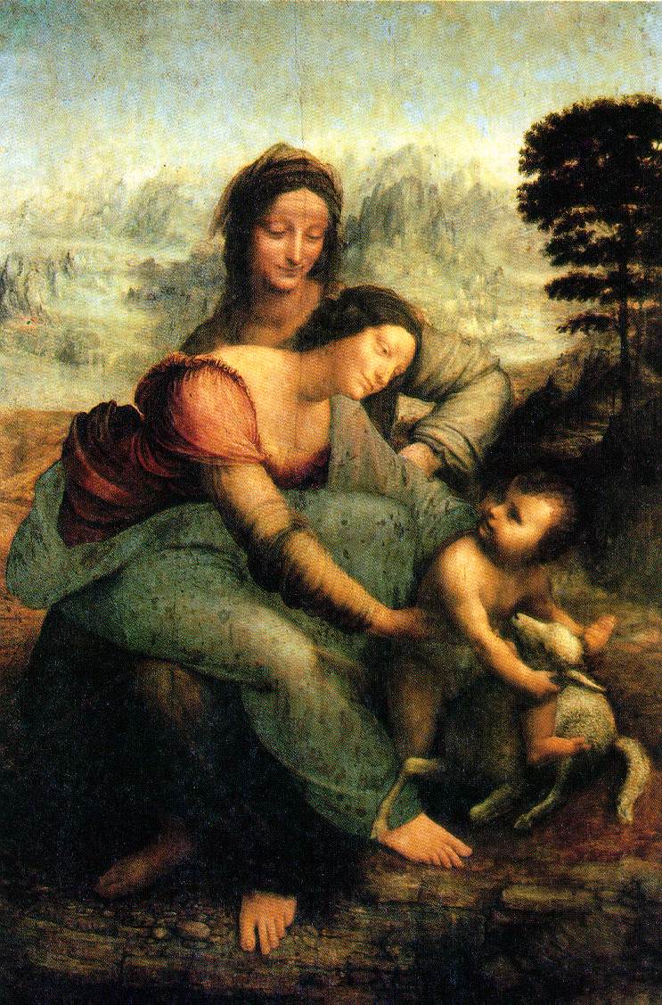 The Virgin and Child with Saint Anne by Leonardo da Vinci, oil on panel, c. 1503-1519, Musee du Louvre